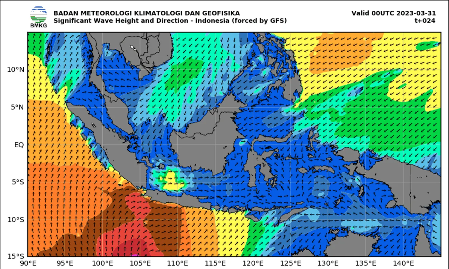 Peringatan Dini Gelombang Tinggi di Perairan Indonesia pada 31 Maret 2023