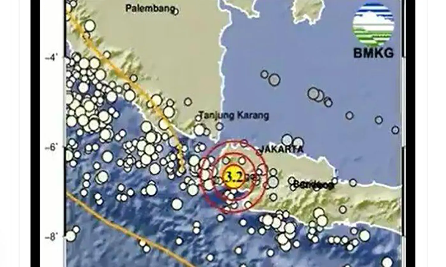 Gempa Magnitudo 3,2 Guncang Rangkasbitung Banten, Kedalaman 130 Kilometer