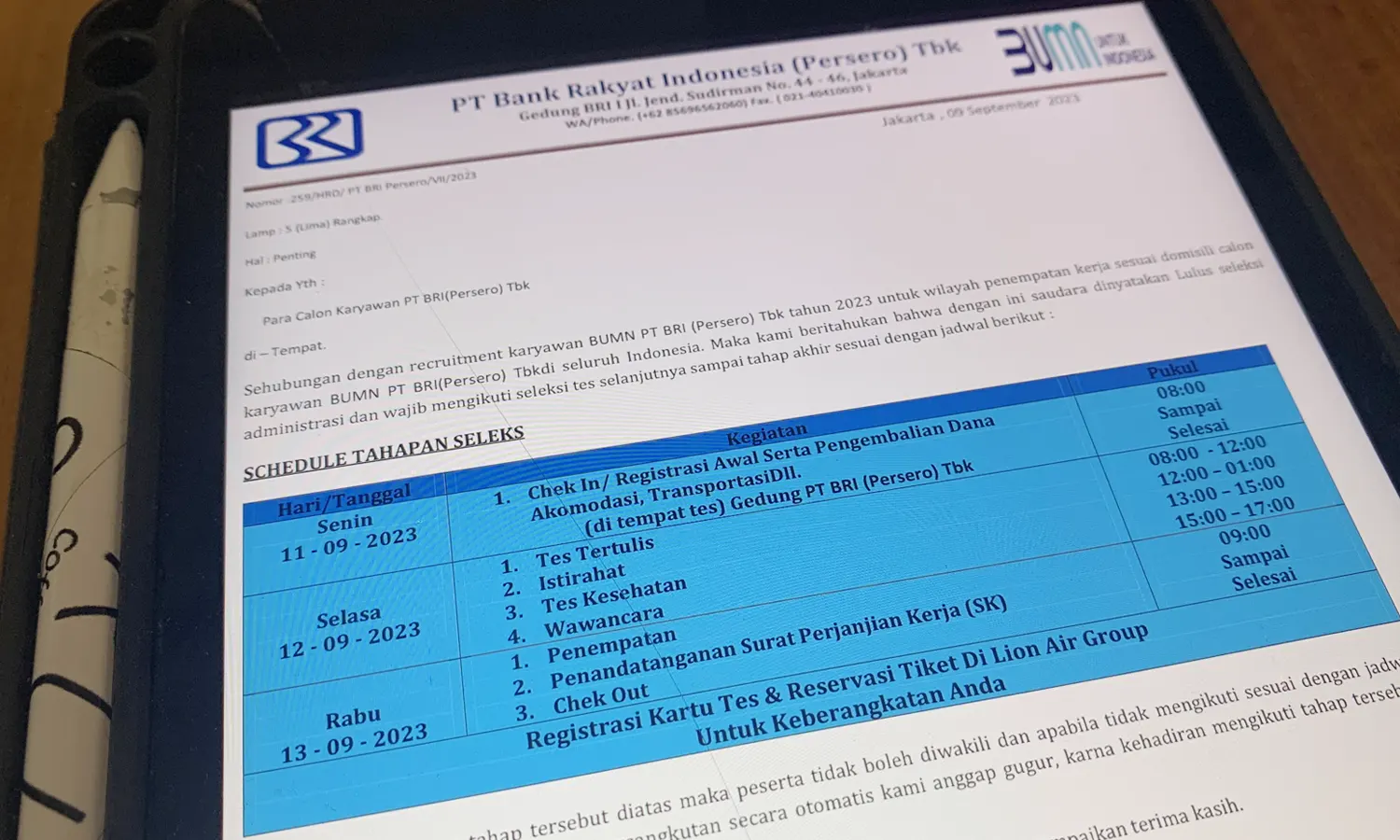 Waspada! Surat Rekrutmen Palsu Pegawai BRI Marak Beredar di Medan