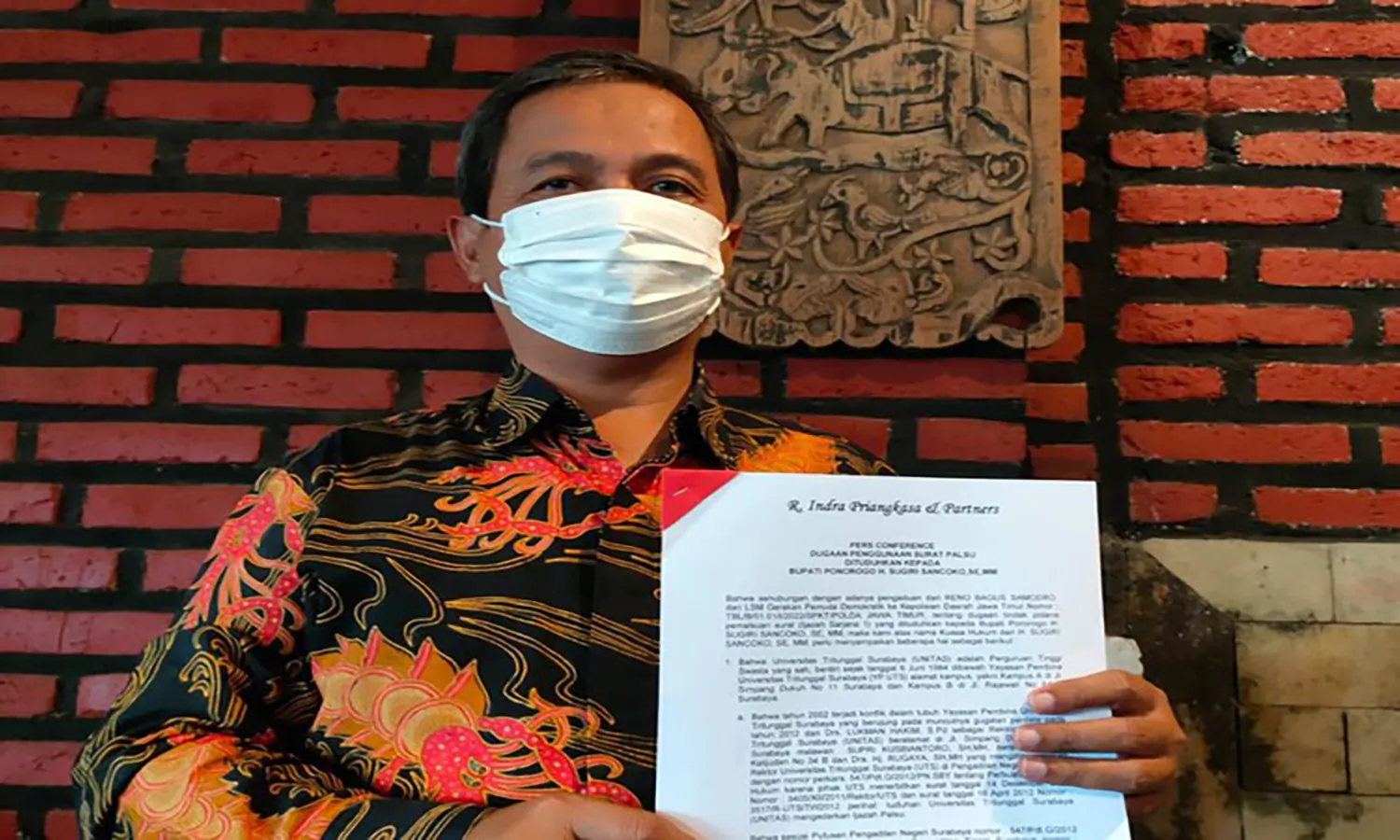 Tidak Terima Difitnah, Kuasa Hukum Bupati Ponorogo Melapor Balik
