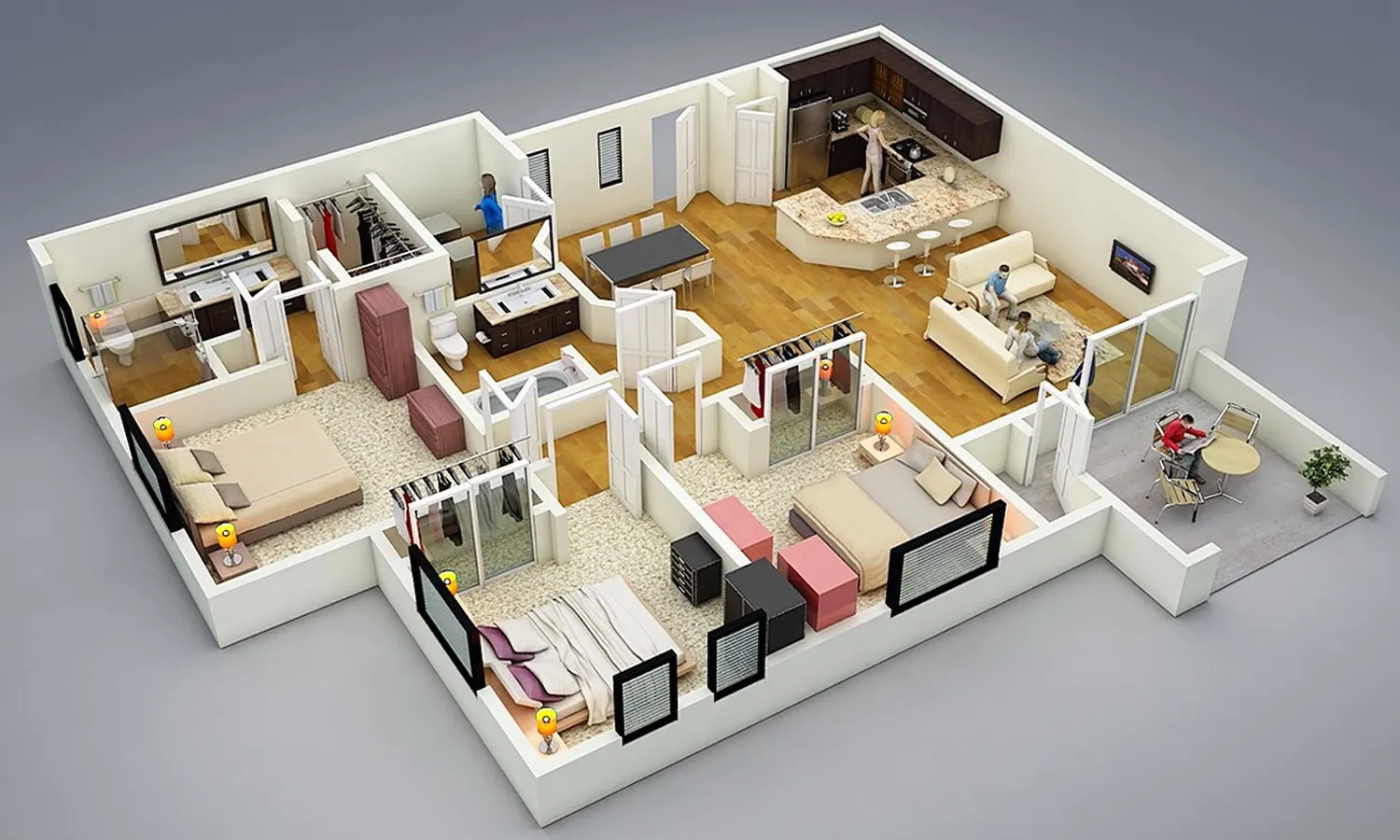 10 Contoh Denah Rumah 3 Kamar Ukuran 6x12