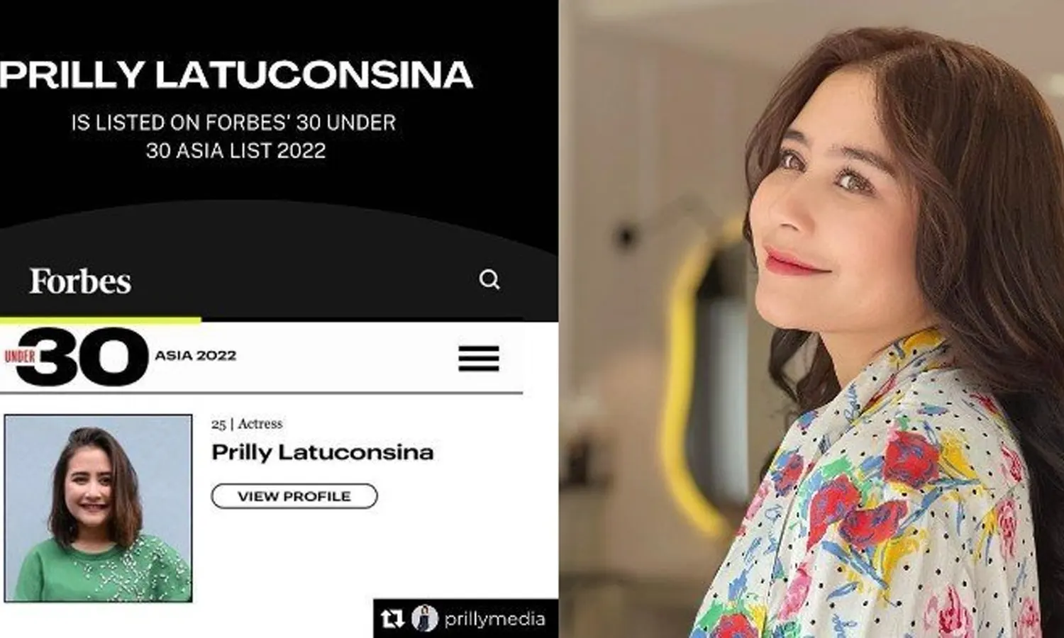 Namanya Masuk Forbes 30 Under 30 di Asia, Prilly Latuconsina: Jangan Pernah Berhenti Berusaha