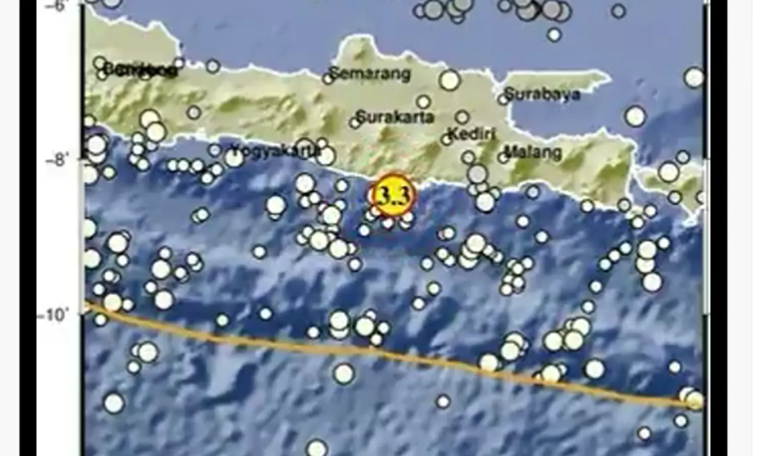 BMKG Laporkan Gempa 3,3 SR Guncang Pacitan Sore Ini