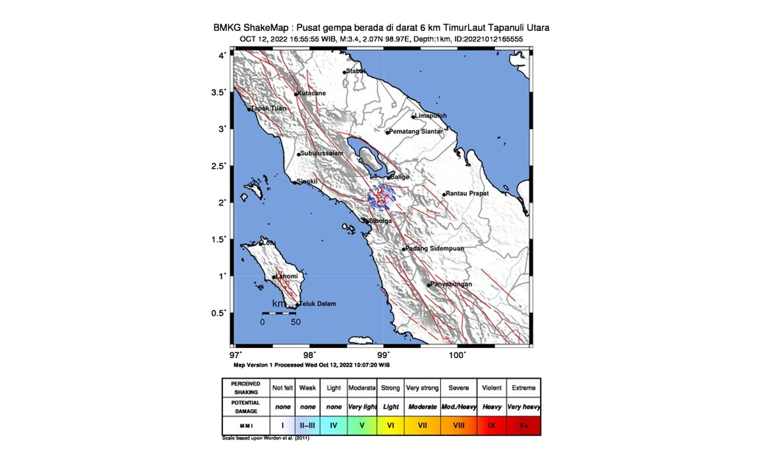 Gempa Susulan Berkekuatan Magnitudo 3,4 Kembali Guncang Taput di Kedalaman 1 km