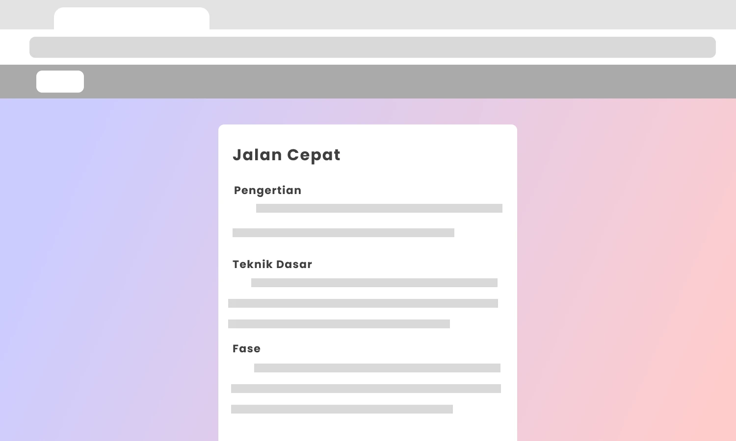 Teknik Melakukan Jalan Cepat