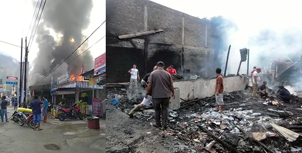 Kebakaran Hanguskan Rumah dan Warung Makan di Parapat, Kedua Bagunan Rata Dengan Tanah