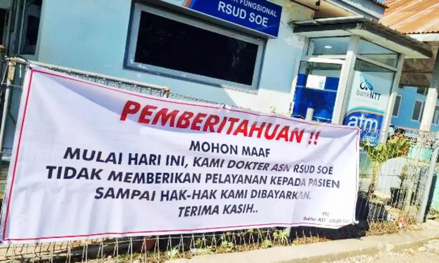 Tunjangan 6 Bulan Belum Dibayar, Dokter RSUD Soe NTT Mogok Kerja