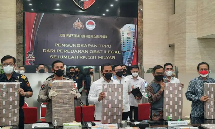 Polri Ungkap TPPU Senilai Rp 531 Miliar dari Bisnis Obat Ilegal