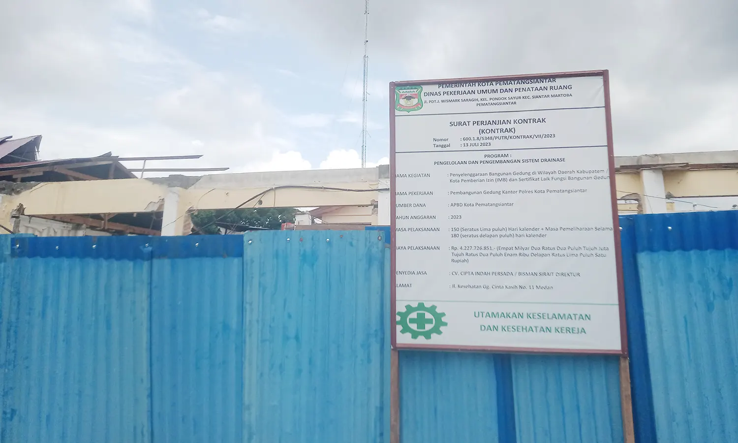 Anggaran Pembangunan dan Rehabilitasi Tiga Gedung Forkopimda di Pematang Siantar Capai Rp10 Miliar