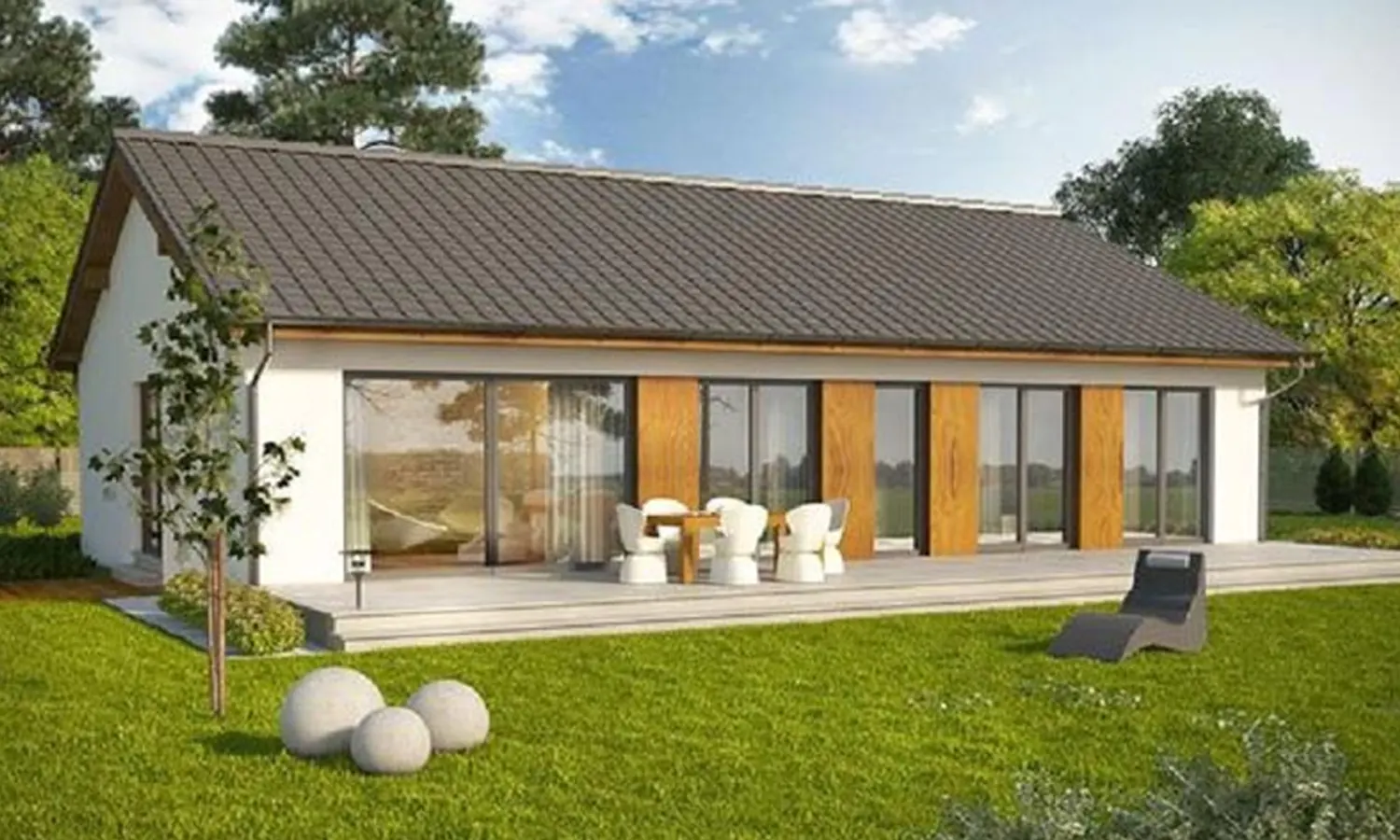 10 Desain Rumah Memanjang Ke Samping Modern dan Elegan