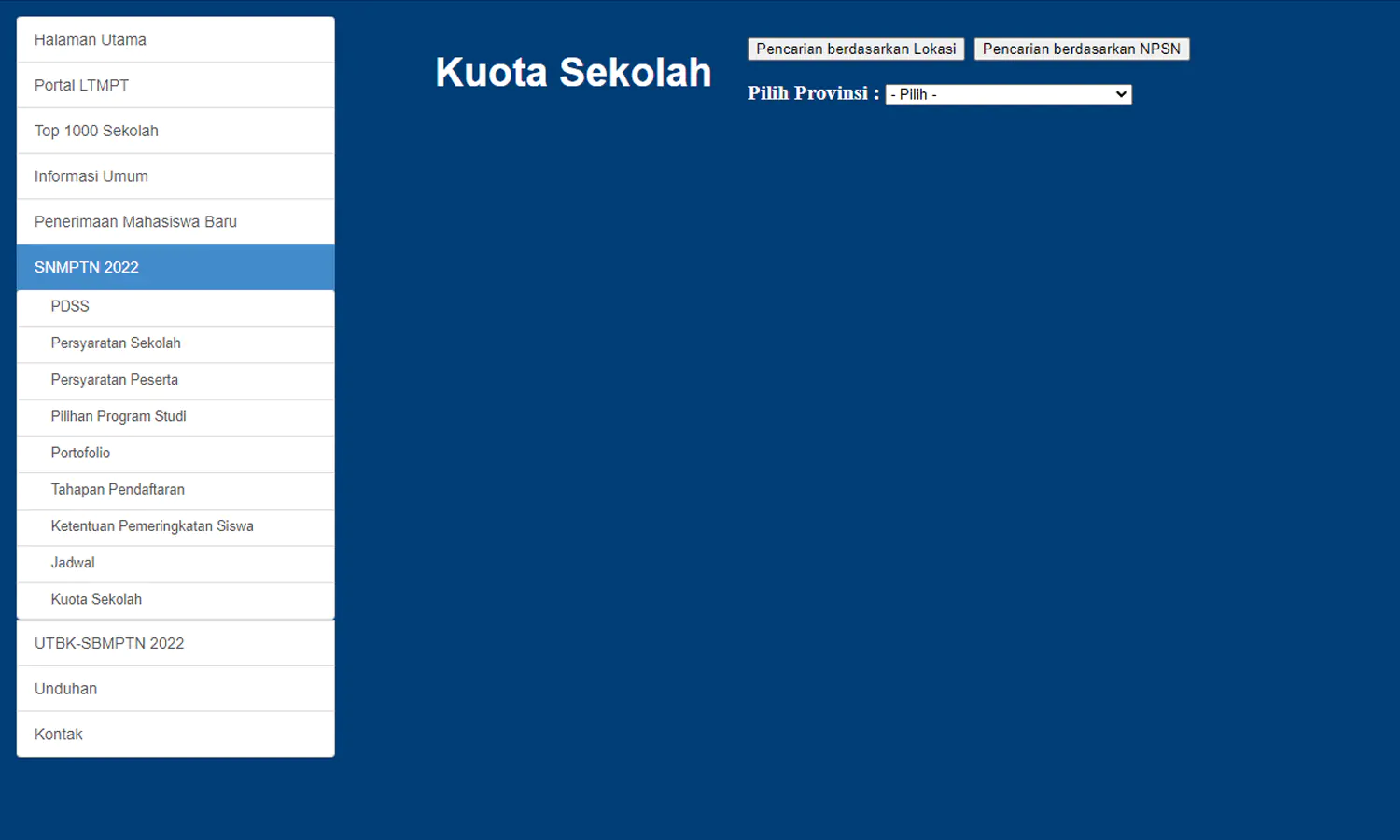 LTMPT Umumkan Kuota Sekolah Untuk SNMPTN 2022