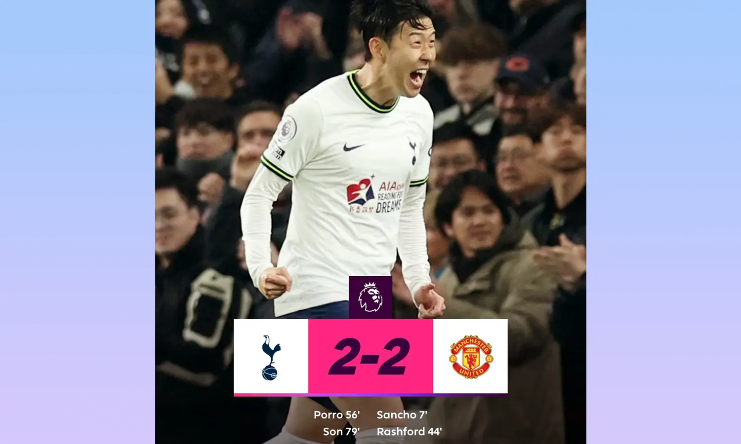 Hasil Liga Inggris Pekan Ke-33: Sempat Unggul Dua Gol, Manchester United Ditahan Imbang Tottenham Hotspur!