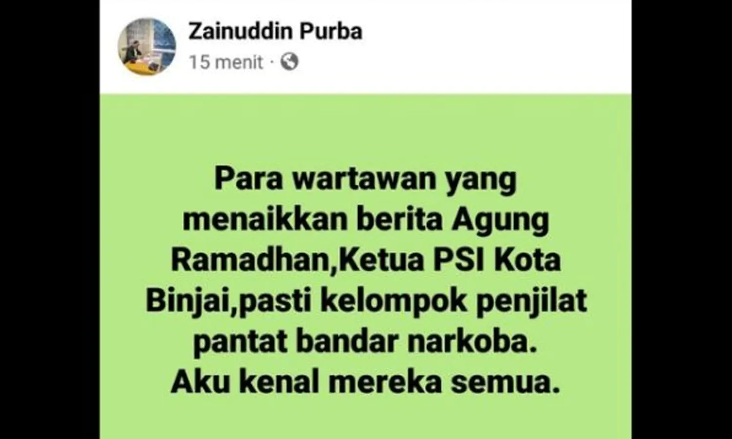 Hina Wartawan di Status Facebook, Anggota DPRD Beri Klarifikasi