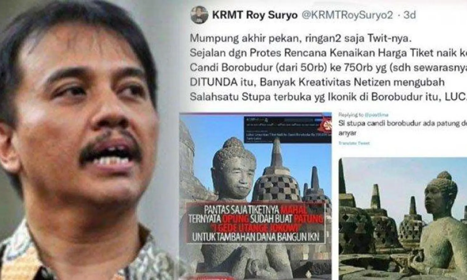 Roy Suryo Laporkan Pengunggah Pertama Stupa Candi Borobudur Mirip Jokowi