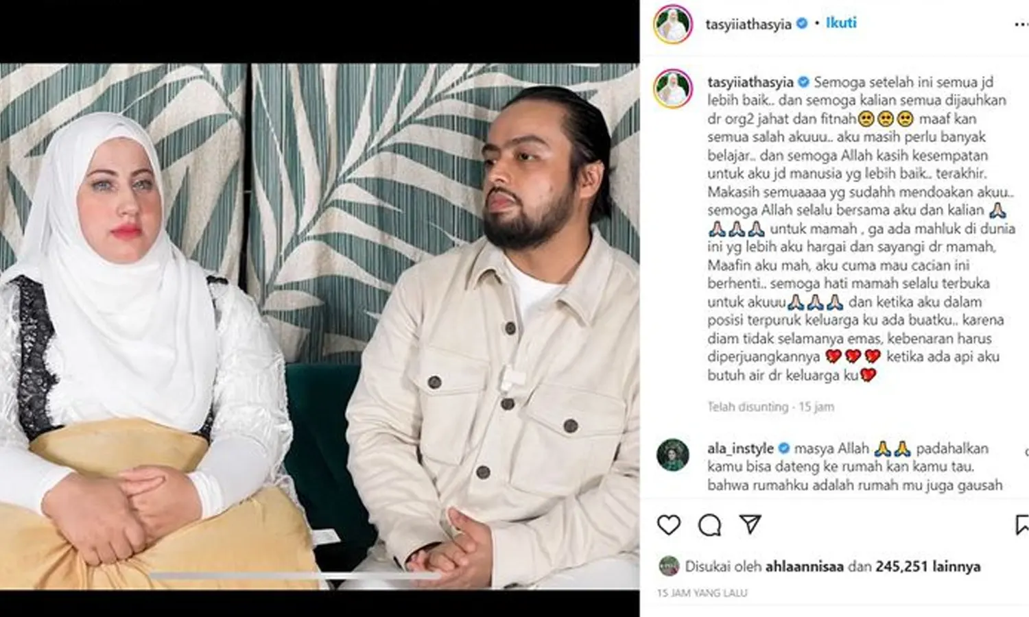 Tasyi Athasyia Minta Maaf Usai Video Klarifikasi Dugaan Konflik dengan Tasya Farasya Viral