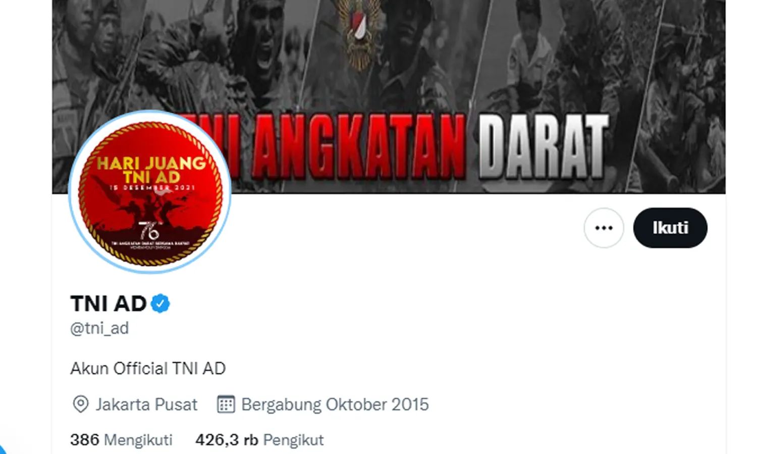 Sempat Diretas, Akun Twitter Resmi TNI AD Sudah Pulih